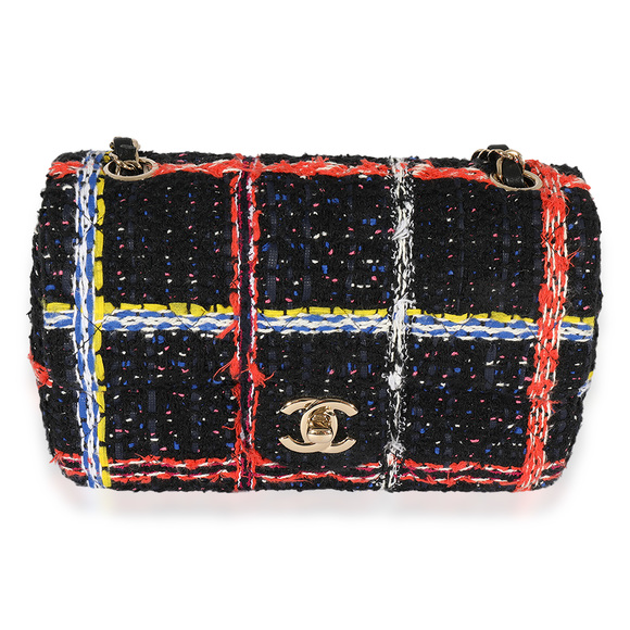 Chanel Handbags - Chanel Black Multicolor Tweed Mini Rectangular Flap Bag